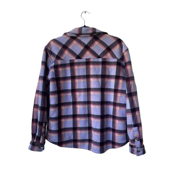 Sage Collective Jacket Plaid Sherpa Lined Size S Shacket Purple Western - Picture 7 of 12